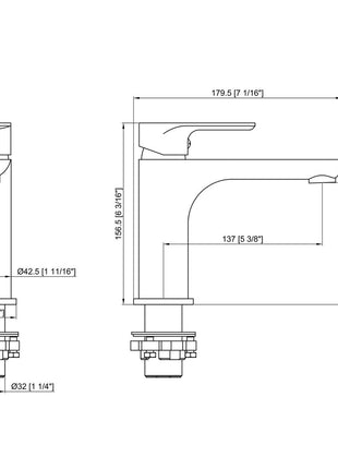 Rosenhahn & Söhne Poel M Design Badarmatur Wasserhahn Badezimmer - Armatur Bad [Chrom] - Heiß + Kalt Waschtischarmatur + Anschlussschläuche - Toolbrothers