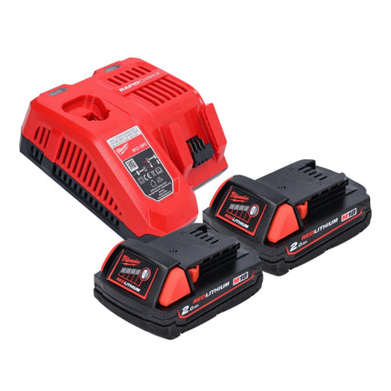Milwaukee M18 FIW2F38-202X Clé à choc sans fil 18 V 339 Nm 3/8 '' Brushless + 2x batterie 2,0 Ah + chargeur + HD Box