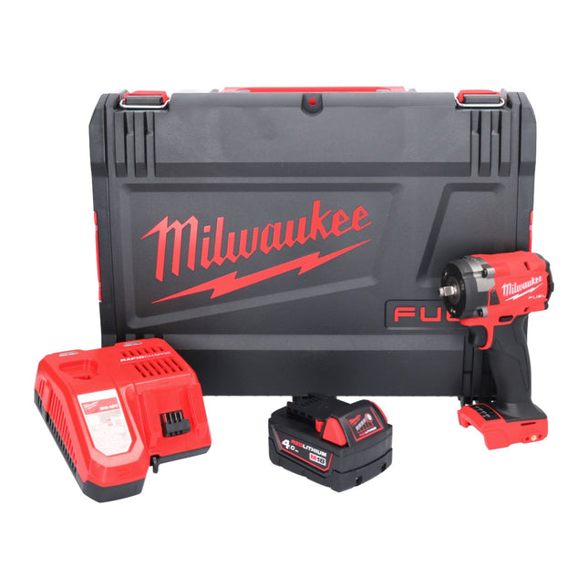 Milwaukee M18 FIW2F38-401X Clé à choc sans fil 18 V 339 Nm 3/8 " Brushless + 1x batterie 4,0 Ah + chargeur + HD Box