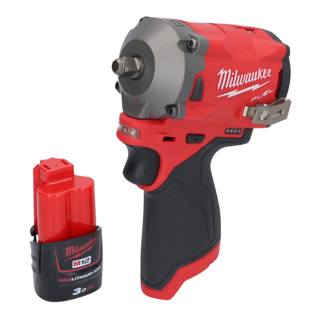 Milwaukee M12 FIW38-301 Clé à choc sans fil 12 V 339 Nm 3/8" Brushless + 1x batterie 3,0 Ah - sans chargeur