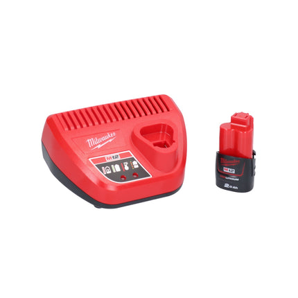 Milwaukee M12 IR-201B Clé à cliquet sans fil 12 V 47 Nm 3/8" + 1x batterie 2,0 Ah + chargeur + sac ( 4933448110 )