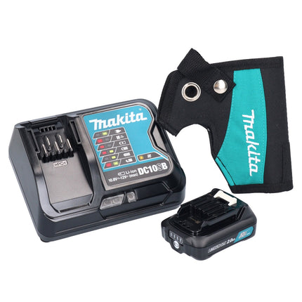 Perceuse à percussion sans fil Makita HP 333 DSAW 12 V 30 Nm blanche + 1 batterie 2,0 Ah + chargeur + étui + coffret