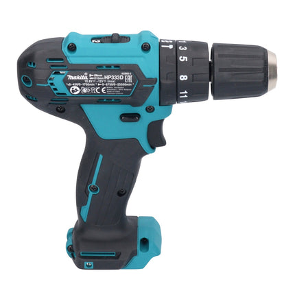 Makita HP 333 DZ 12 V Perceuse-visseuse à percussion sans fil 30 Nm + Coffret de transport - sans batterie, sans chargeur