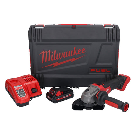 Meuleuse d'angle sur batterie Milwaukee M18 FSAG125X-301X 18 V 125 mm sans balais + 1x batterie 3,0 Ah + chargeur + boîtier HD