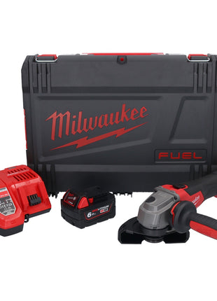 Meuleuse d'angle sur batterie Milwaukee M18 FSAG125X-601X 18 V 125 mm brushless + 1x batterie 6,0 Ah + chargeur + boîtier HD