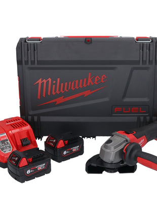 Meuleuse d'angle sur batterie Milwaukee M18 FSAG125X-602X 18 V 125 mm brushless + 2x batteries 6,0 Ah + chargeur + boîtier HD