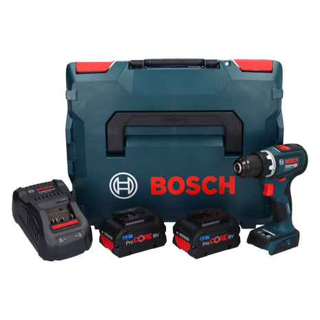 Bosch GSR 18V-90 C Professional Perceuse-visseuse sans fil 64 Nm 18V Brushless + 2x Batteries ProCORE 8,0 Ah + Chargeur + Coffret L-Boxx