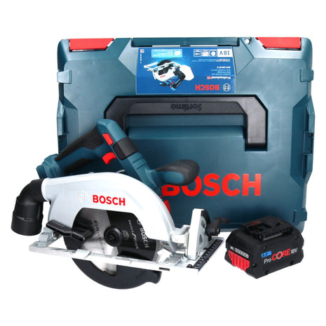 Bosch GKS 18V-57-2 Sierra circular de batería profesional 18 V 165 mm sin escobillas + 1x batería ProCORE 8,0 Ah + L-Boxx - sin cargador