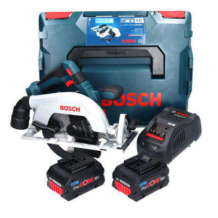 Bosch GKS 18V-57-2 Professional Scie circulaire sans fil 18 V 165 mm brushless + 2x Batteries ProCORE 8,0 Ah + Chargeur + L-Boxx