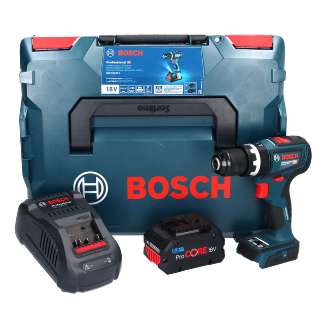 Bosch GSB 18V-90 C Professional Perceuse-visseuse à percussion sans fil 18 V 64 Nm Brushless + 1x batterie ProCORE 8,0 Ah + chargeur + L-Boxx