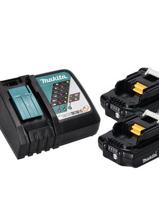 Makita DMR 115 RAB Radio de chantier à batterie 12 V - 18 V Bluetooth DAB+ IP65 noir + 2x batteries 2,0 Ah + chargeur