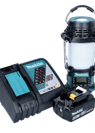 Makita DMR 056 RG1 Akku Radio 18 V FM DAB+ mit Laterne 360° Taschenlampe IP65 + 1x Akku 6,0 Ah + Ladegerät - Toolbrothers