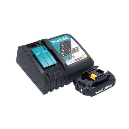 Makita DMR 056 RA1 Radio sans fil 18 V FM DAB+ avec lanterne 360 Lampe de poche IP65 + 1x batterie 2,0 Ah + chargeur