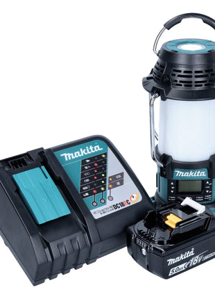 Makita DMR 056 RT1 Akku Radio 18 V FM DAB+ mit Laterne 360° Taschenlampe IP65 + 1x Akku 5,0 Ah + Ladegerät - Toolbrothers