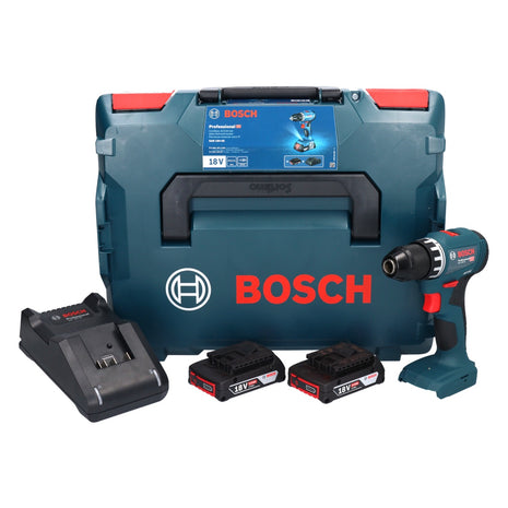 Bosch GSR 18V-45 Perceuse-visseuse sans fil 18 V 45 Nm brushless + 2x Batteries 2,0 Ah + Chargeur + Coffret L-Boxx