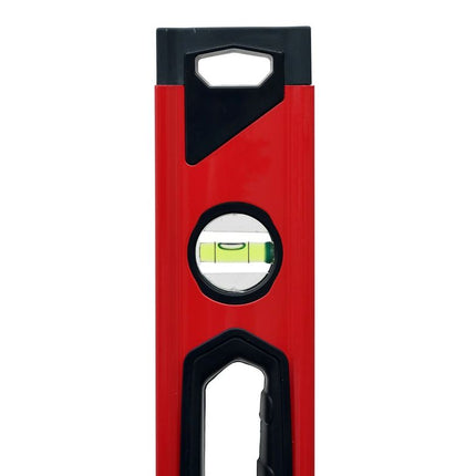 HAUSHALT Wasserwaage 600mm, mit 3 Libellen und ergonomischen gummierten Griff, 0,384 kg, rot, JYC-2015A_600 ( 000040071170 ) - Toolbrothers