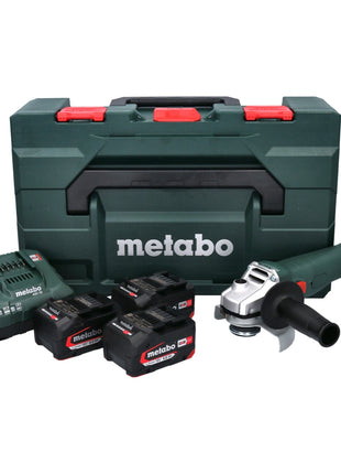 Metabo W 18 L 9-125 Quick Meuleuse d'angle sans fil 18 V 125 mm ( 602249960 ) + 3x batterie 4,0 Ah + chargeur + metaBOX