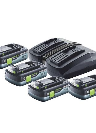 Festool Energie Set TCL 6 DUO Doppel Schnellladegerät 10,8 V - 18 V ( 577017 ) + 4x BP 18 Li 4,0Ah HPC-ASI Akkupack HighPower ( 4x 205034 ) - Toolbrothers