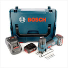 Bosch GST 18V-LI S Scie sauteuse sans fil 18 V 120 mm ( 06015A5104 ) + 2x batterie 5,0 Ah + chargeur + L-Boxx