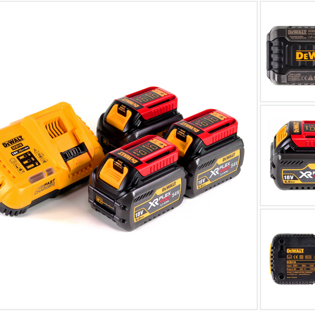 DeWalt DCB118T3XR FLEXVOLT Chargeur + 3x DCB546 Batteries 6,0 Ah