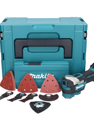 Makita DTM 52 ZJX4 Outil multifonctions sans fil 18 V Starlock Max Brushless + kit d'accessoires + Makpac - sans batterie, sans chargeur