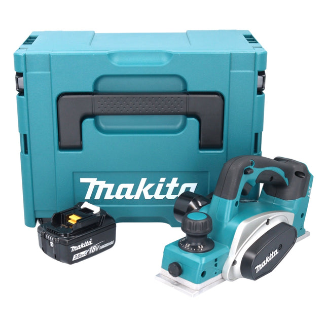 Makita DKP 180 F1J Rabot sans fil 18 V 82 mm + 1x batterie 3,0 Ah + Makpac - sans chargeur