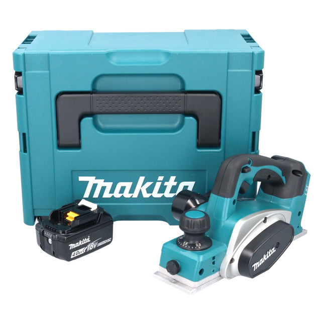 Makita DKP 180 M1J Rabot sans fil 18 V 82 mm + 1x batterie 4,0 Ah + Makpac - sans chargeur