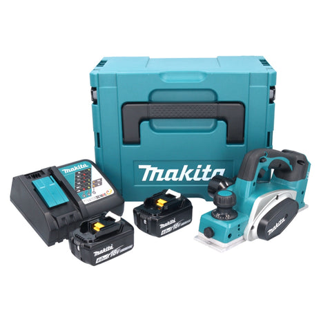 Makita DKP 180 RMJ raboteuse sans fil 18 V 82 mm + 2x batterie 4,0 Ah + chargeur + Makpac