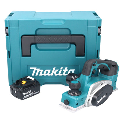 Makita DKP 180 G1J Rabot sans fil 18 V 82 mm + 1x batterie 6,0 Ah + Makpac - sans chargeur