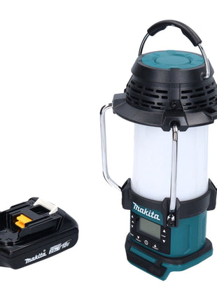 Makita DMR 055 A1 Radio sans fil 18 V FM avec lanterne 360 Lampe de poche + 1x batterie 2,0 Ah - sans chargeur