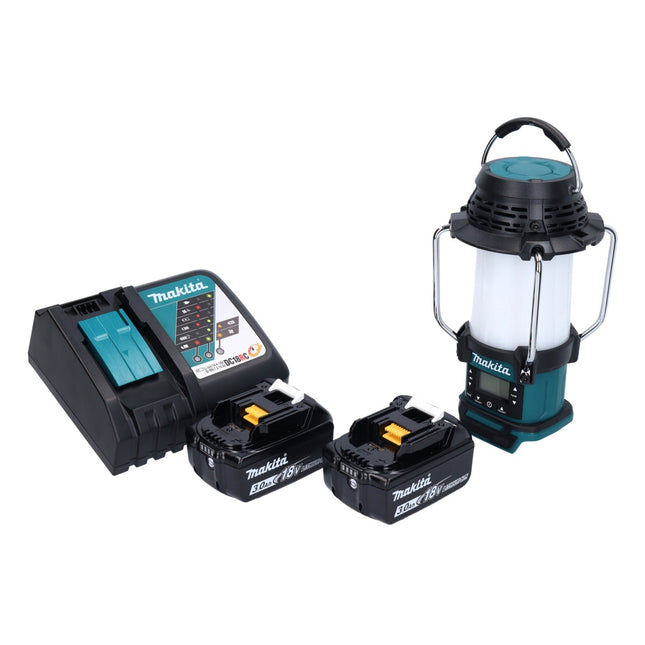 Makita DMR 055 RF Radio sans fil FM 360° 18 V + 2x Batteries 3,0Ah + Chargeur