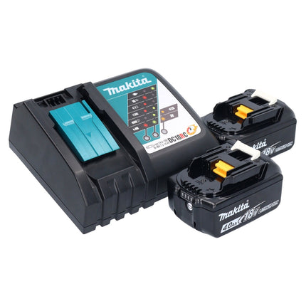 Makita DMR 055 RM Radio sans fil 18 V FM avec lanterne 360 Lampe de poche + 2x batterie 4,0 Ah + chargeur