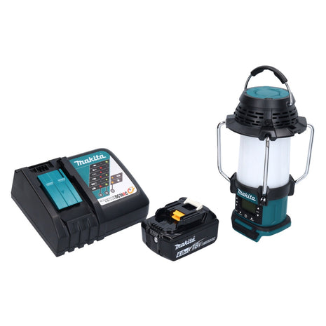 Makita DMR055RG1 Radio sans fil FM 18V avec lanterne 360° + 1x Batterie 6,0Ah + Chargeur