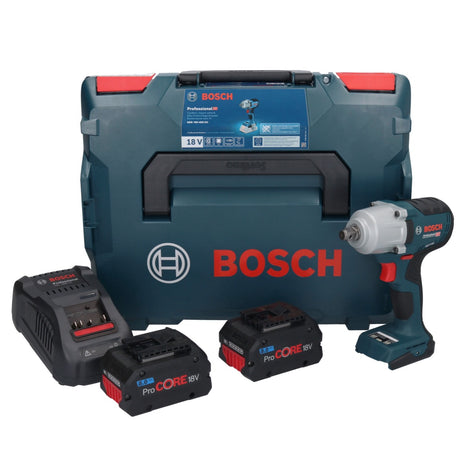 Akumulatorowy klucz udarowy Bosch GDS 18V-450 HC 18 V 450 Nm 1/2" + 2x akumulator ProCORE 8,0 Ah + ładowarka + L-Boxx