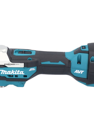 Herramienta multifuncional a batería Makita DTM 52 RFJX4 18 V Starlock Max Brushless + 2x baterías 3.0 Ah + cargador + set de accesorios + Makpac