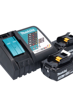 Herramienta multifuncional a batería Makita DTM 52 RFJX4 18 V Starlock Max Brushless + 2x baterías 3.0 Ah + cargador + set de accesorios + Makpac