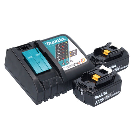 Makita DTM 52 RFJX4 Outil multifonctions sans fil 18 V Starlock Max Brushless + 2x batterie 3,0 Ah + chargeur + kit accessoires + Makpac