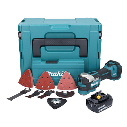 Makita DTM 52 M1JX4 Outil multifonctions sans fil 18 V Starlock Max Brushless + 1x batterie 4,0 Ah + kit accessoires + Makpac - sans chargeur