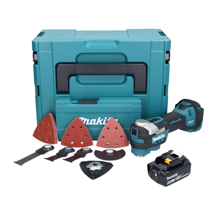 Makita DTM 52 T1JX4 Outil multifonctions sans fil 18 V Starlock Max Brushless + 1x batterie 5,0 Ah + kit accessoires + Makpac - sans chargeur