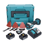 Makita DTM 52 RTJX4 Outil multifonctions sans fil 18 V Starlock Max Brushless + 2x batterie 5,0 Ah + chargeur + kit d'accessoires + Makpac