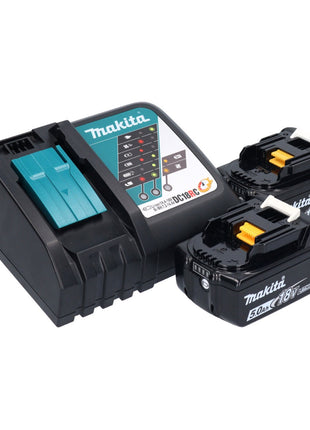 Makita DTM 52 RTJX4 Outil multifonctions sans fil 18 V Starlock Max Brushless + 2x batterie 5,0 Ah + chargeur + kit d'accessoires + Makpac