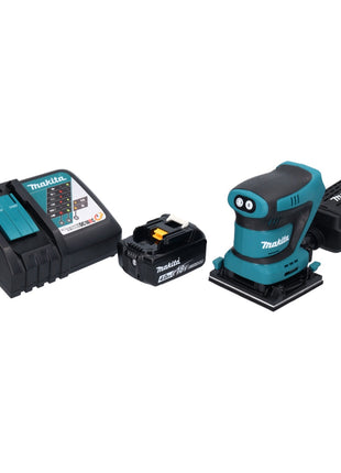 Makita DBO 480 RM1 Ponceuse vibrante sans fil 18 V 112 x 102 mm + 1x batterie 4,0 Ah + chargeur