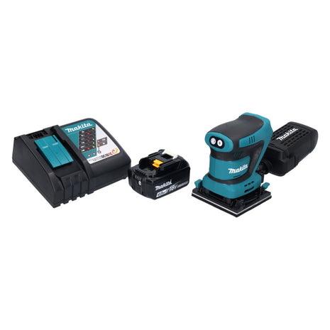 Makita DBO 480 RM1 Ponceuse vibrante sans fil 18 V 112 x 102 mm + 1x batterie 4,0 Ah + chargeur