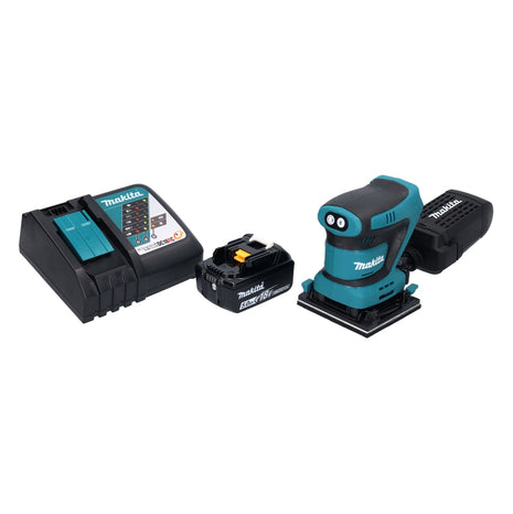 Makita DBO480 RT1 Ponceuse vibrante sans fil 112 x 102 mm 18V + 1x Batterie 5,0 Ah + Chargeur