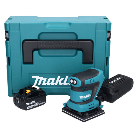 Makita DBO 480 M1J Ponceuse vibrante sans fil 18 V 112 x 102 mm + 1x batterie 4,0 Ah + Makpac - sans chargeur