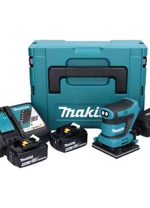 Makita DBO 480 RMJ ponceuse orbitale sans fil 18 V 112 x 102 mm + 2x batterie 4,0 Ah + chargeur + Makpac