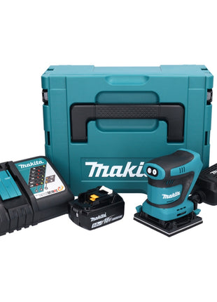 Makita DBO480RT1J Ponceuse vibrante sans fil 112 x 102mm 18V+ 1x Batterie 5,0Ah + Chargeur + Coffret