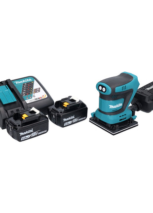 Makita DBO 481 RT Finishing Sander 112 x 102mm 18V + 2x Batteries 5,0Ah + Charger