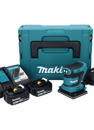 Makita DBO 481 RMJ ponceuse orbitale sans fil 18 V 112 x 102 mm + 2x batterie 4,0 Ah + chargeur + Makpac