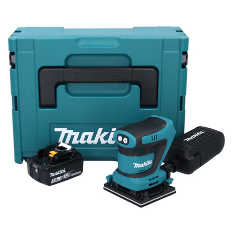 Makita DBO481T1J Ponceuse vibrante sans fil 112 x 102 mm 18V + 1x Batterie 5,0Ah + Coffret - sans chargeur